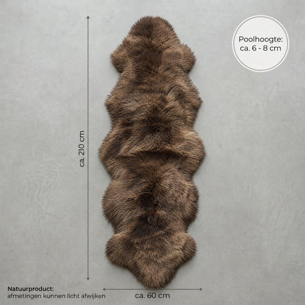 Schapenvacht vloerkleed bruin – 2 vachten - image 3