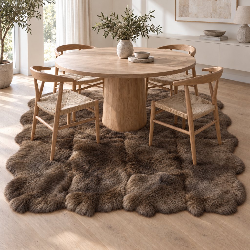 Schapenvacht vloerkleed bruin – 8 vachten - image 2