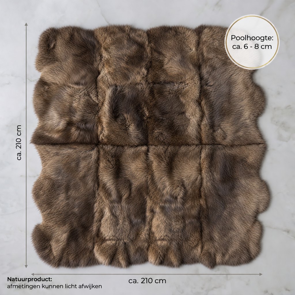 Schapenvacht vloerkleed bruin – 8 vachten - image 3