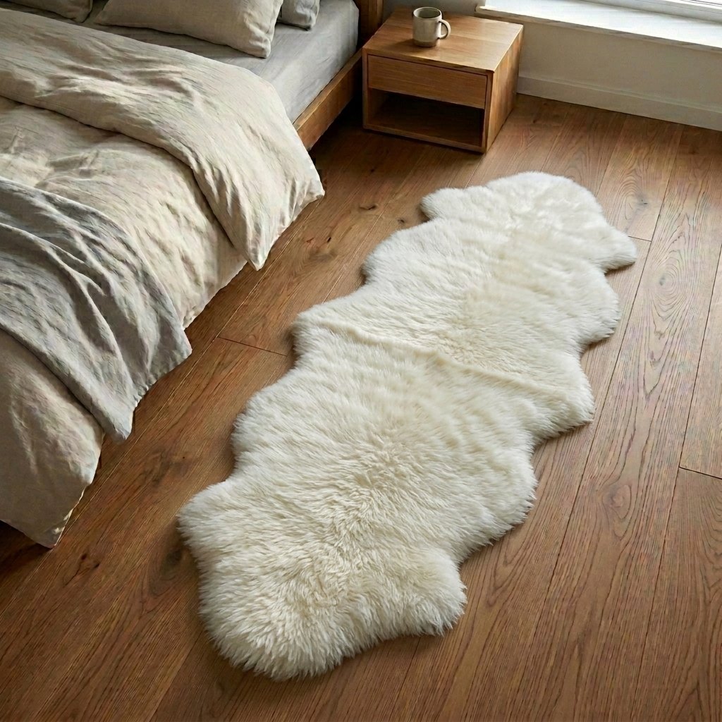Schapenvacht vloerkleed wit – 2 vachten - image 1
