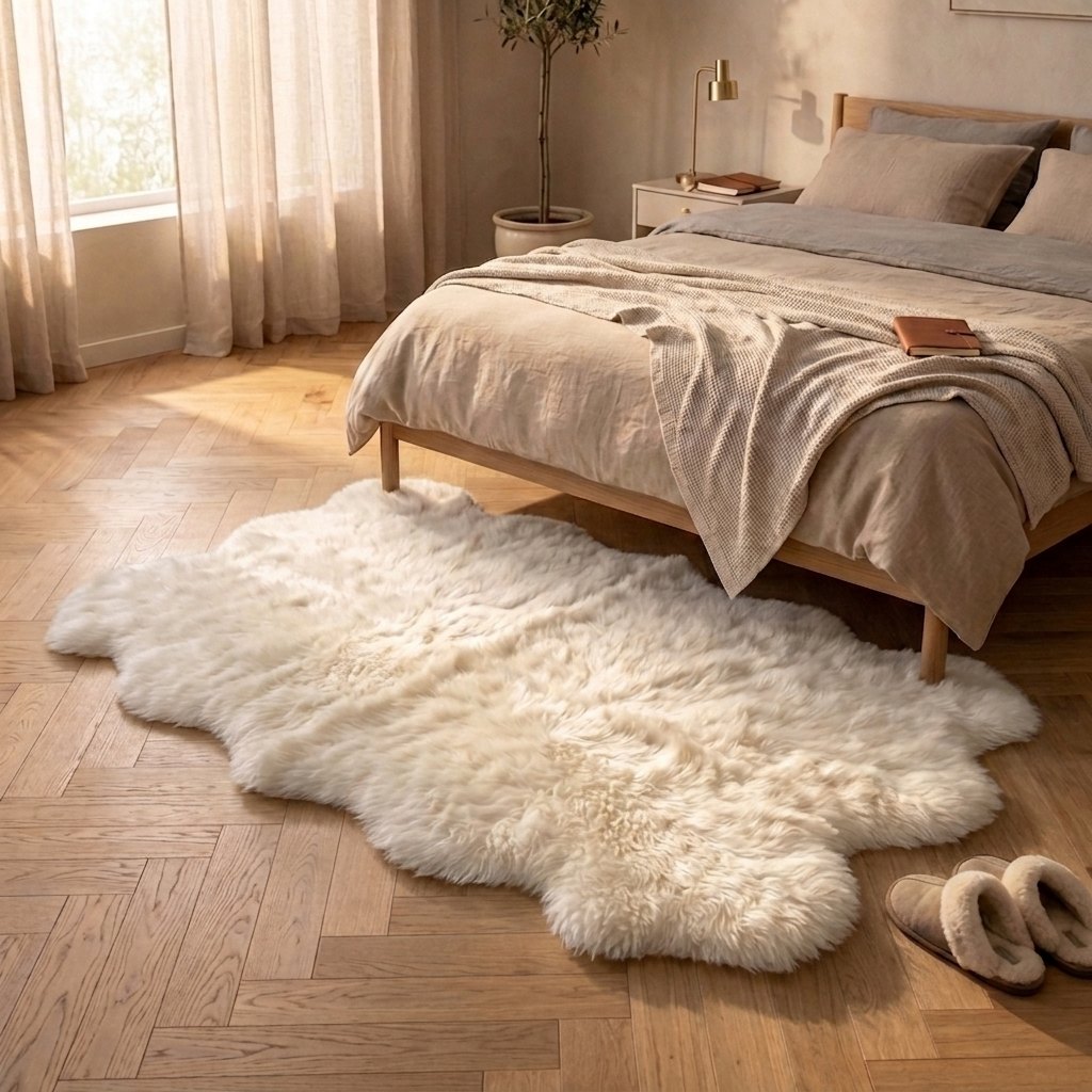 Schapenvacht vloerkleed wit – 4 vachten - image 2