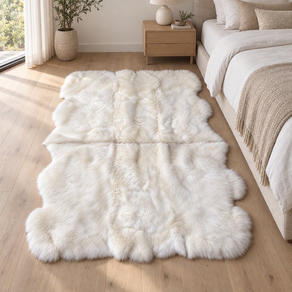 Schapenvacht vloerkleed wit – 6 vachten - image 2