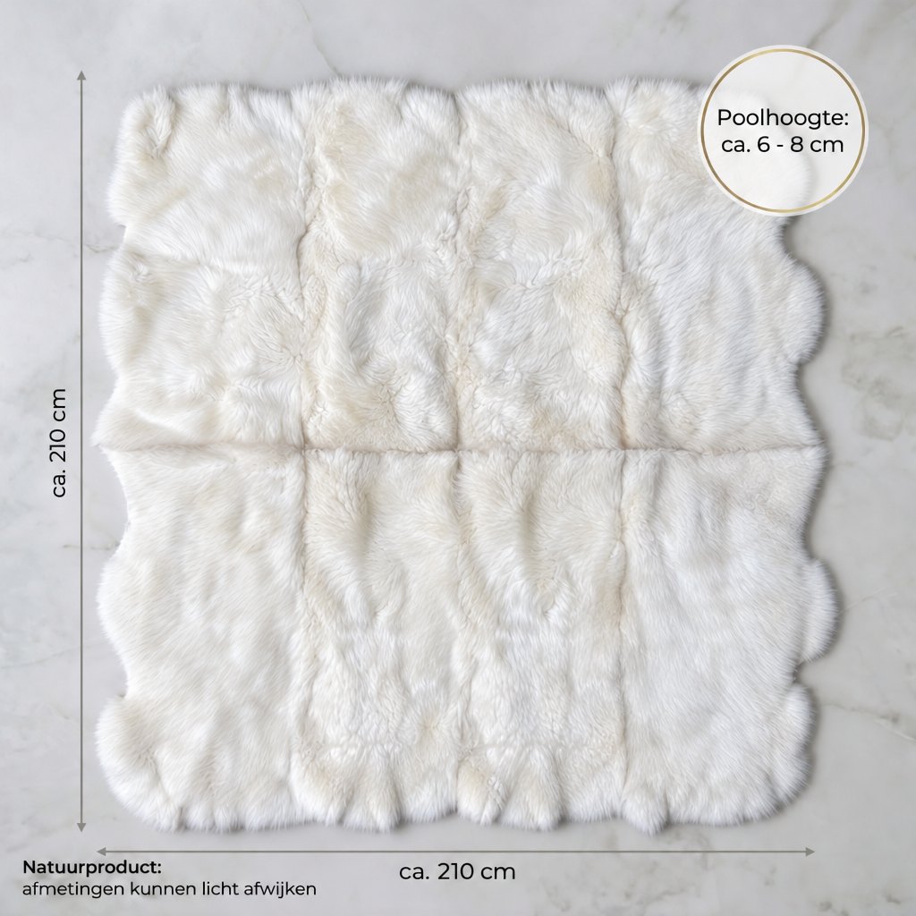 Schapenvacht vloerkleed wit – 8 vachten - image 3