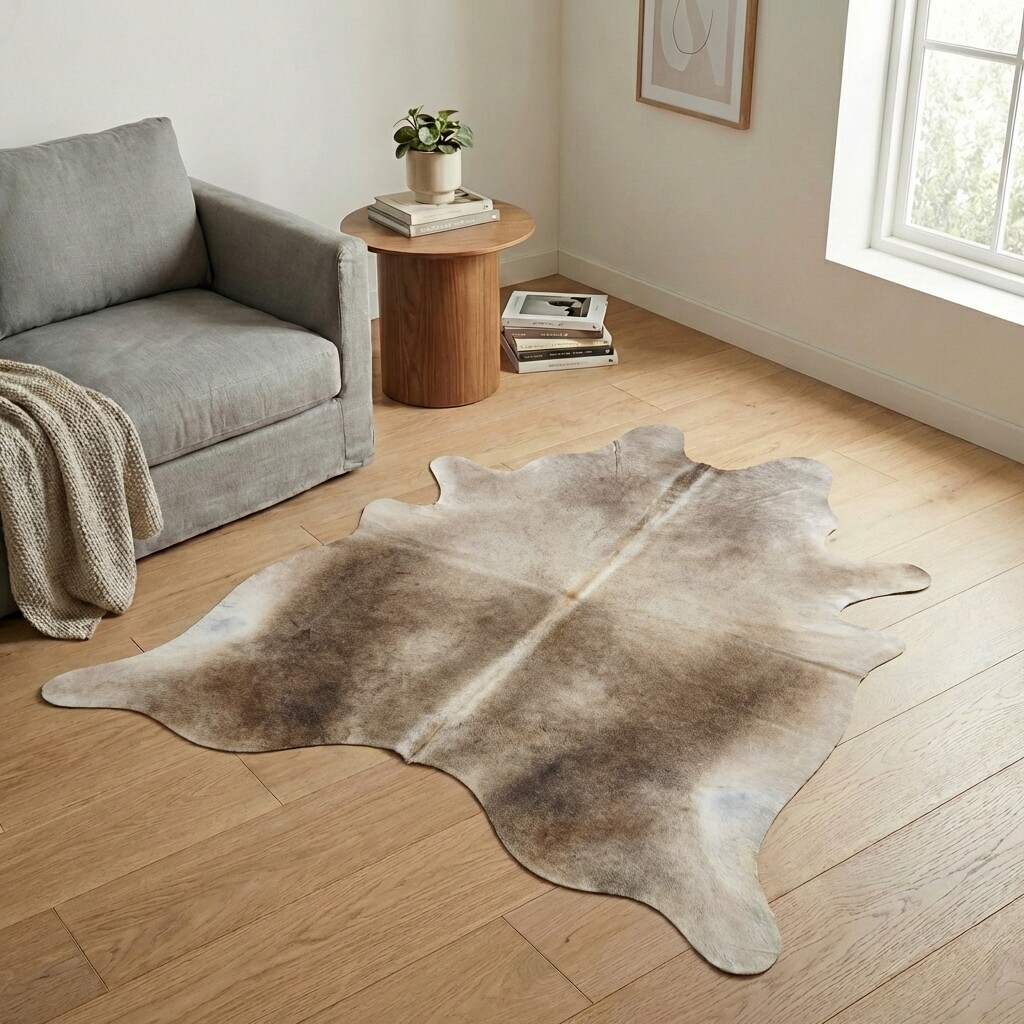 Koeienhuid Vloerkleed 210x194 cm - interieurfoto