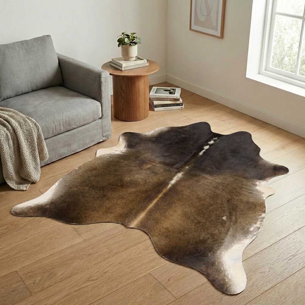 Koeienhuid Vloerkleed 196x183 cm - interieurfoto