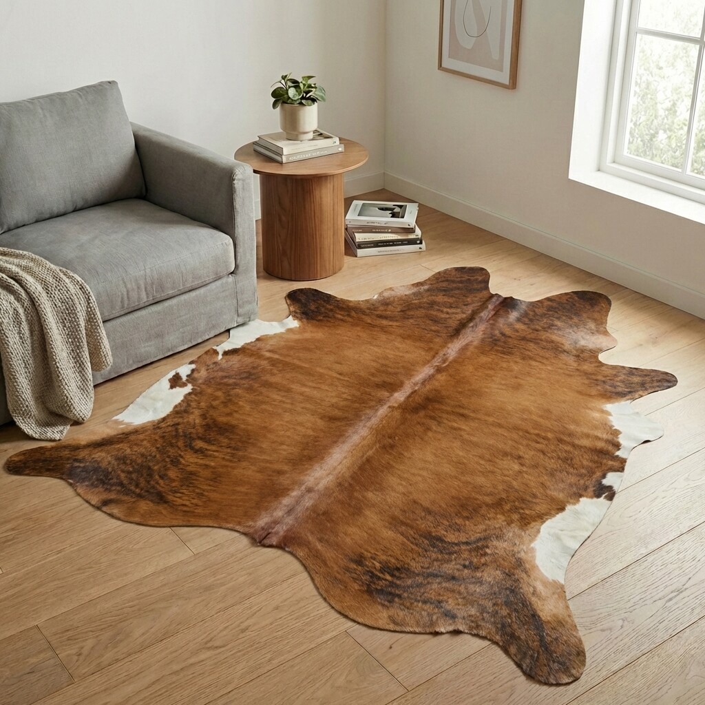 Koeienhuid Vloerkleed 198x193 cm - interieurfoto