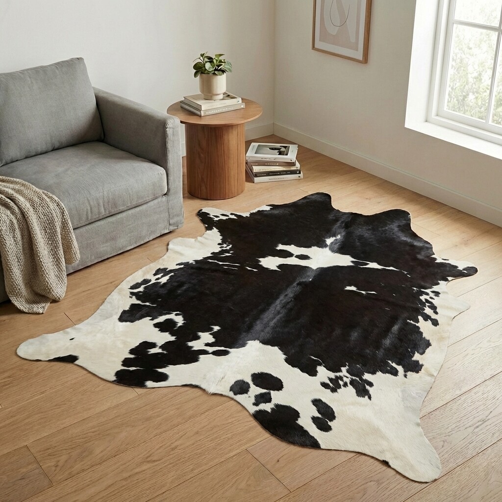 Koeienhuid Vloerkleed 206x172 cm - interieurfoto