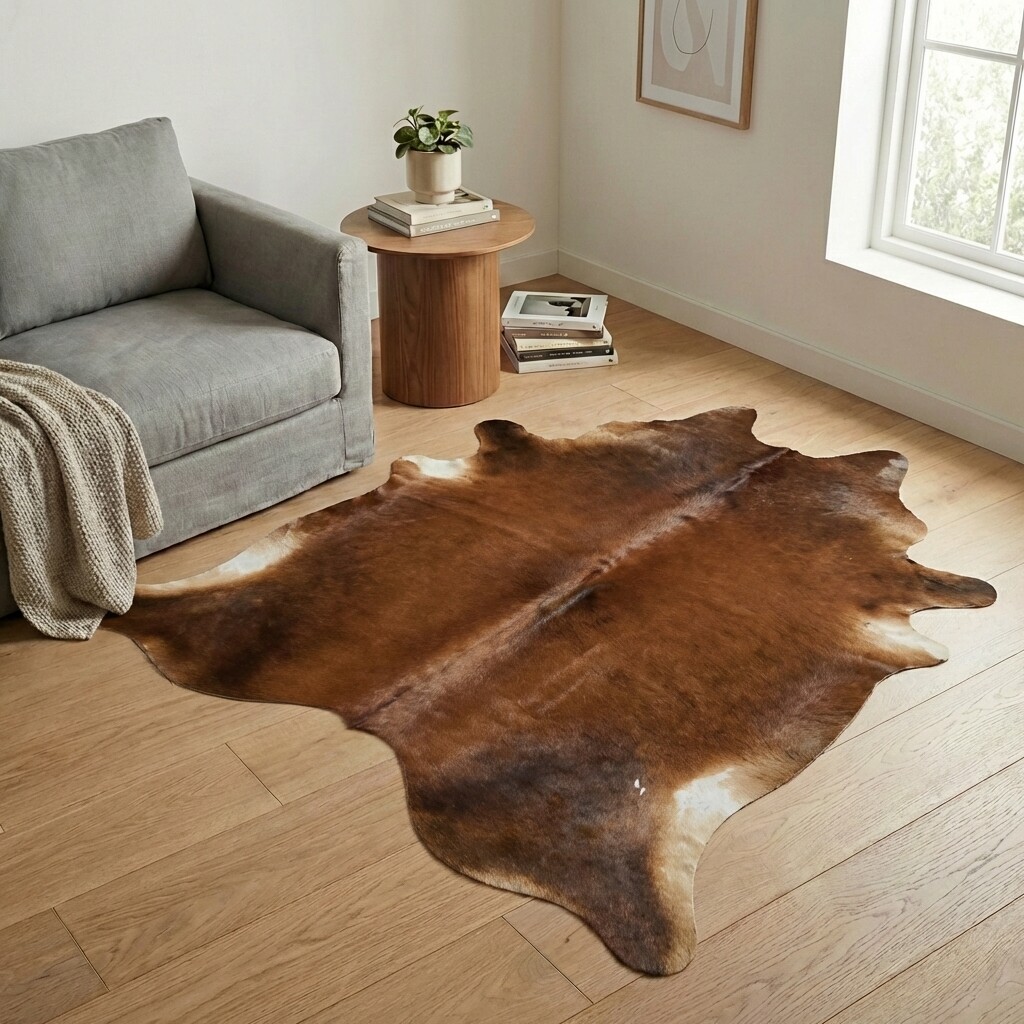 Koeienhuid Vloerkleed 208x185 cm - interieurfoto