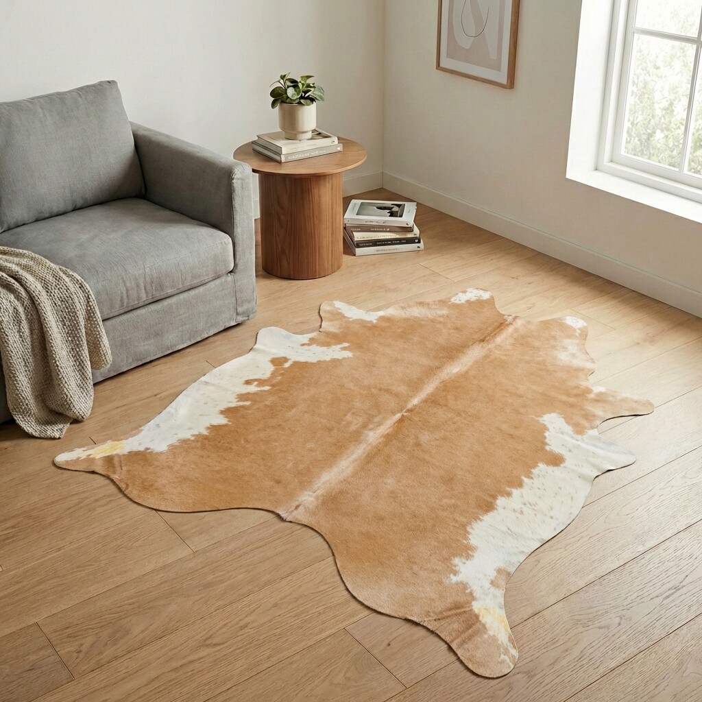 Koeienhuid Vloerkleed 196x188 cm - interieurfoto