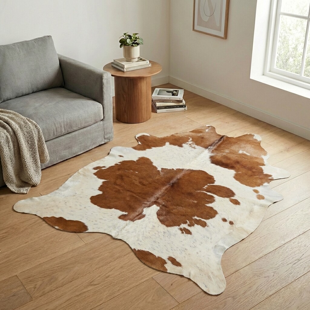 Koeienhuid Vloerkleed 221x164 cm - interieurfoto