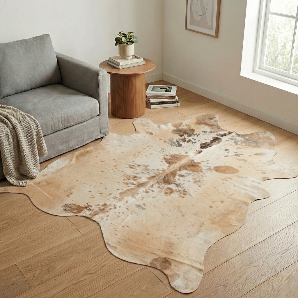 Koeienhuid Vloerkleed 205x184 cm - interieurfoto
