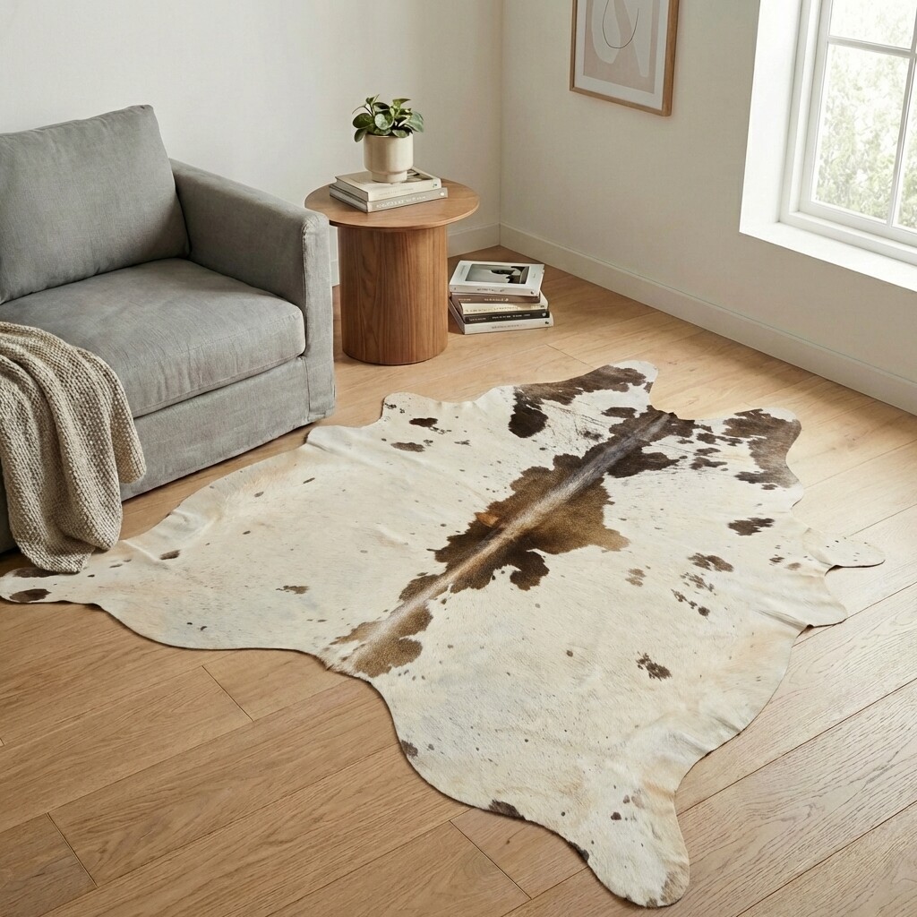 Koeienhuid Vloerkleed 213x190 cm - interieurfoto