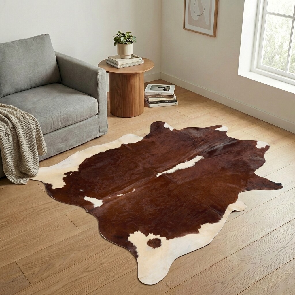 Koeienhuid Vloerkleed 194x184 cm - interieurfoto