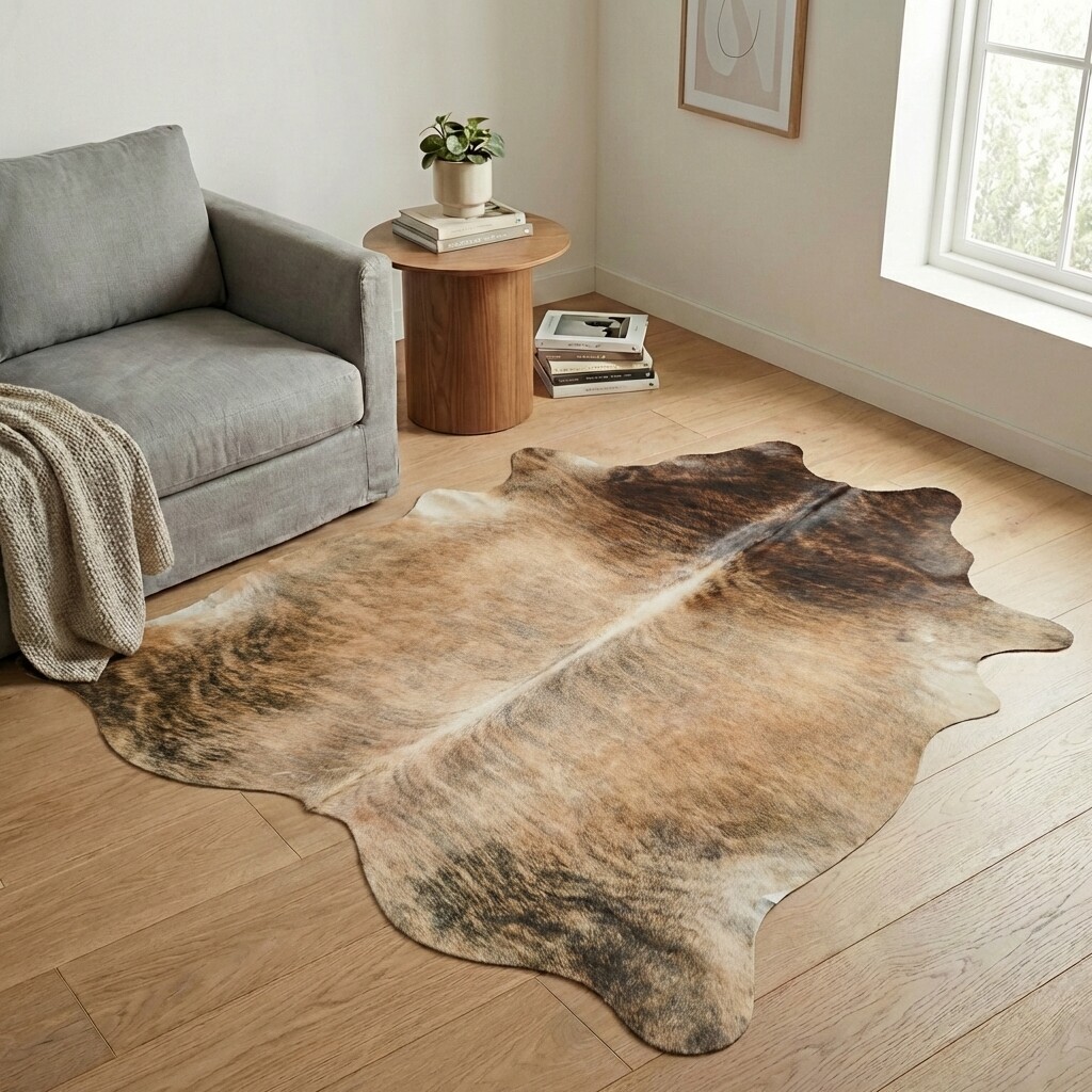 Koeienhuid Vloerkleed 202x166 cm - interieurfoto