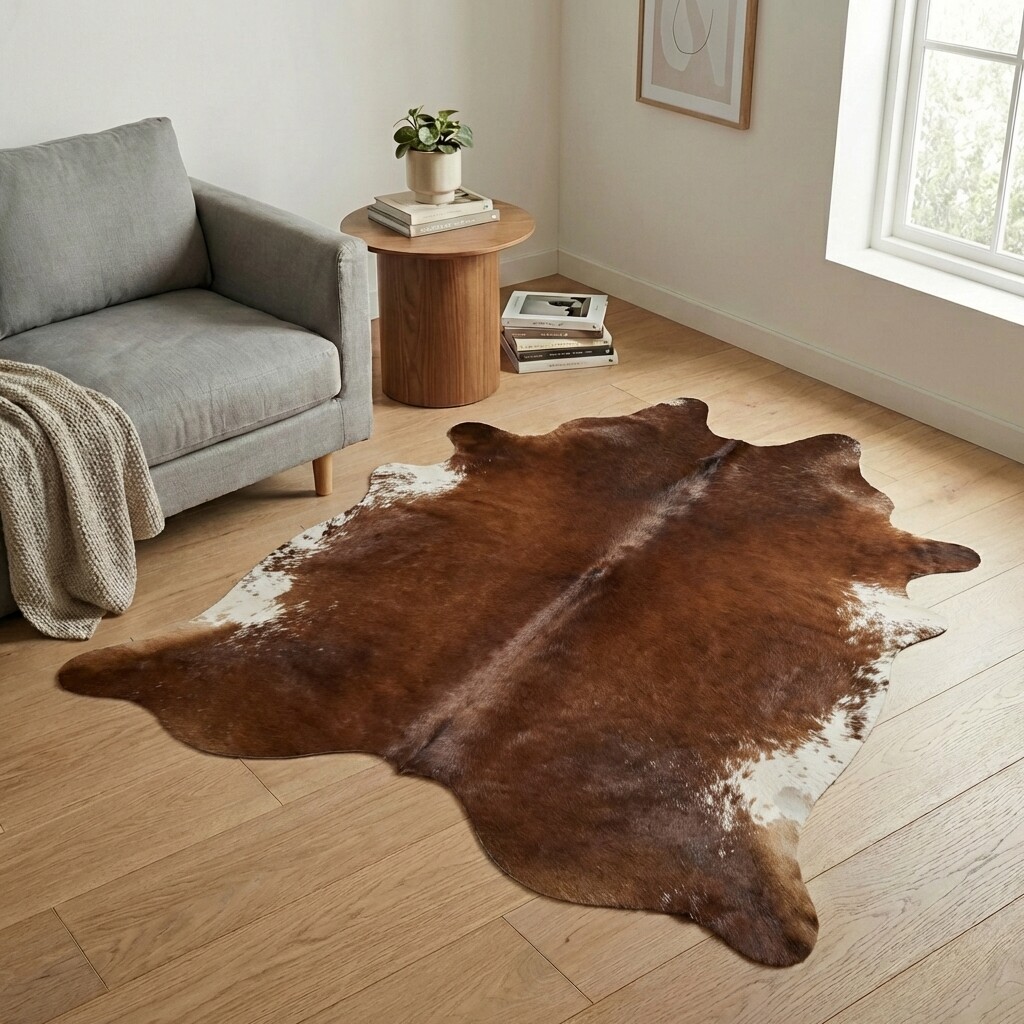 Koeienhuid Vloerkleed 205x189 cm - interieurfoto