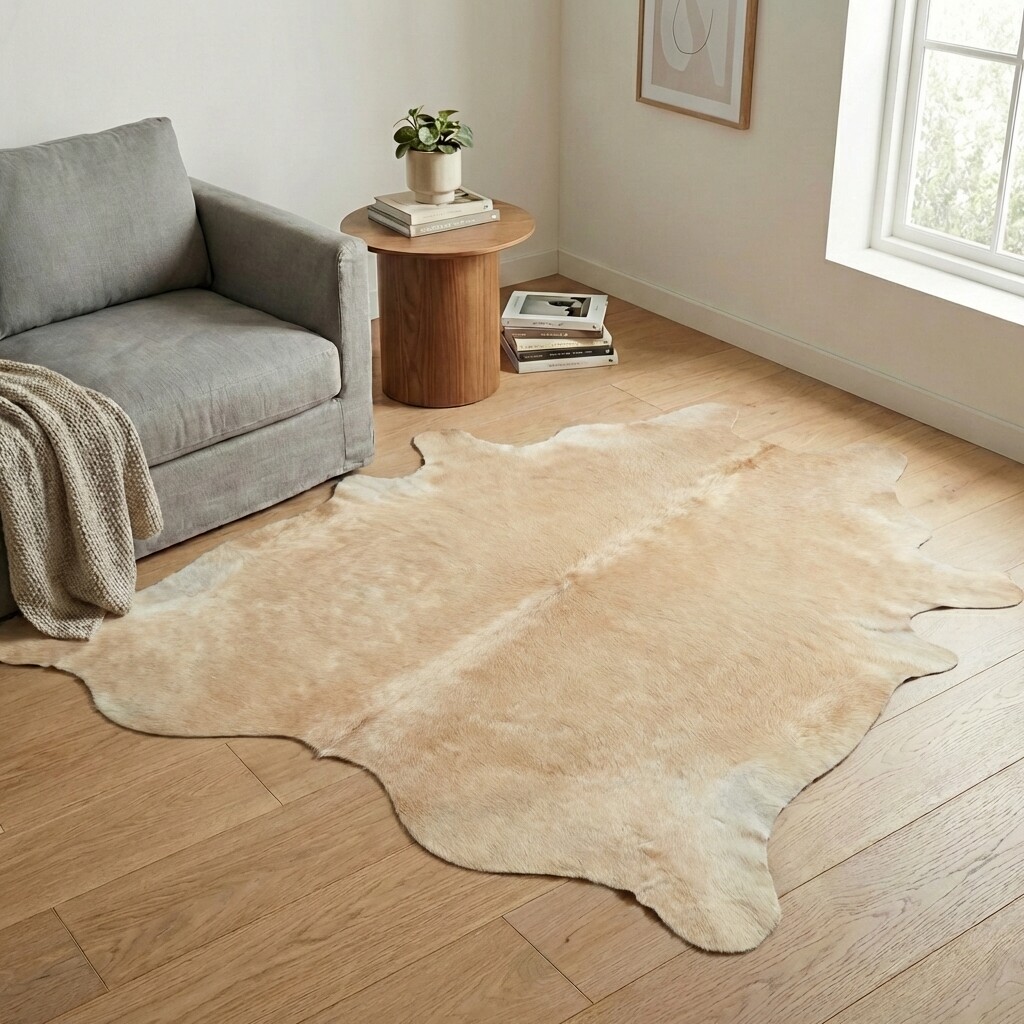 Koeienhuid Vloerkleed 195x179 cm - interieurfoto