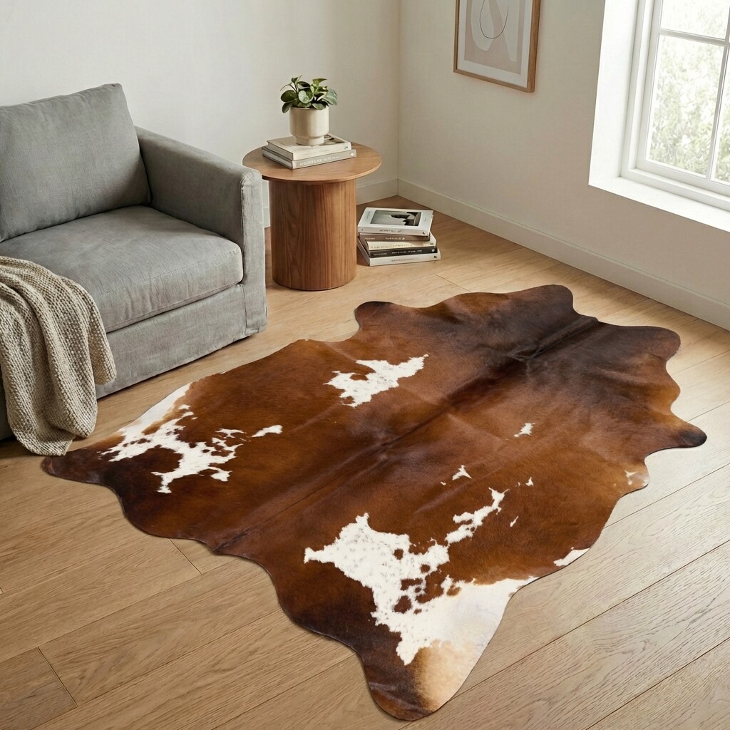 Koeienhuid Vloerkleed 197x182 cm - interieurfoto