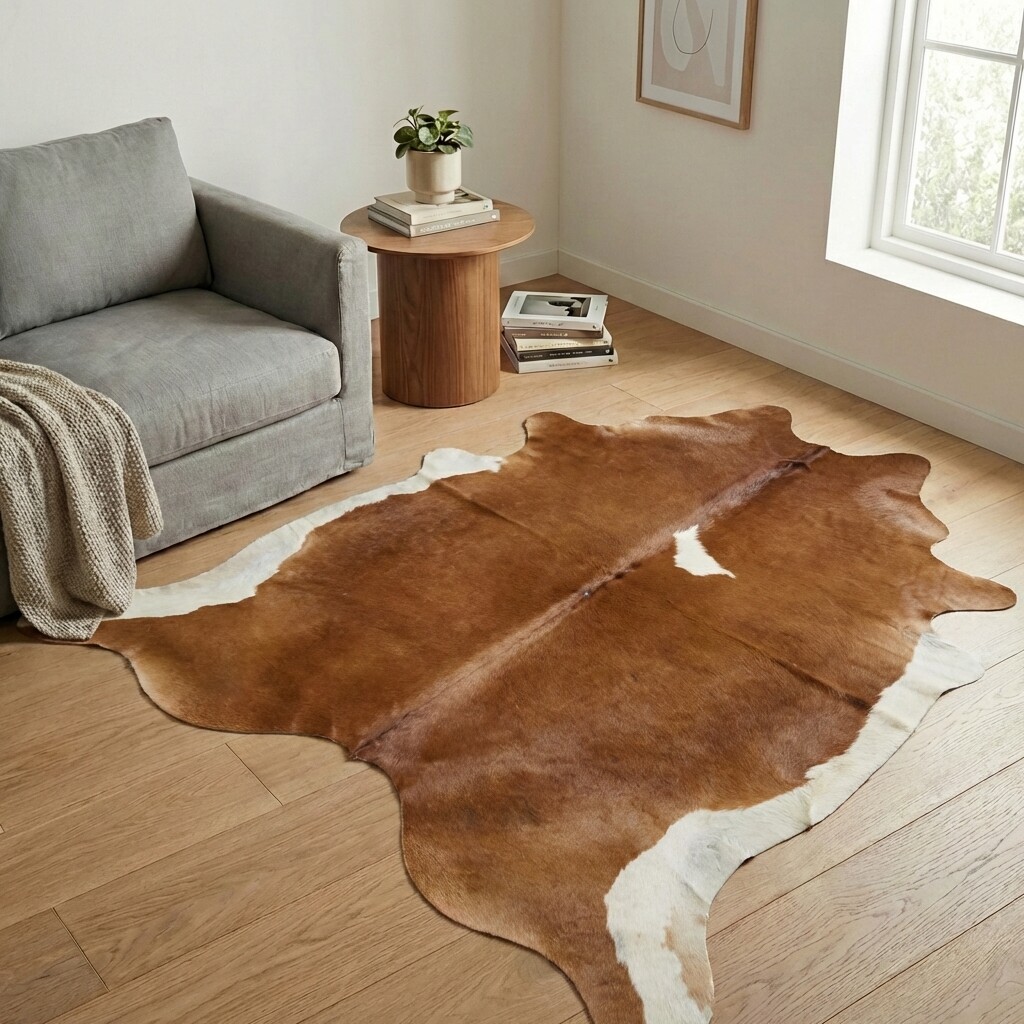 Koeienhuid Vloerkleed 206x189 cm - interieurfoto