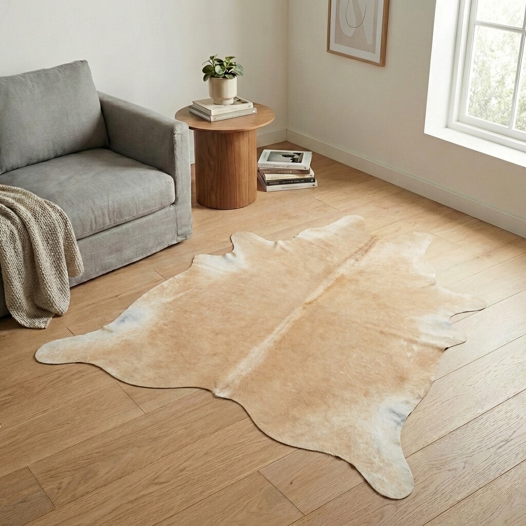 Koeienhuid Vloerkleed 217x195 cm - interieurfoto