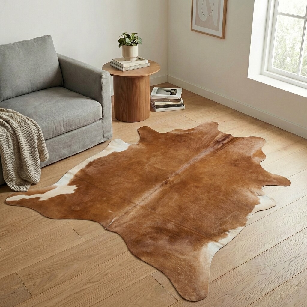 Koeienhuid Vloerkleed 204x181 cm - interieurfoto