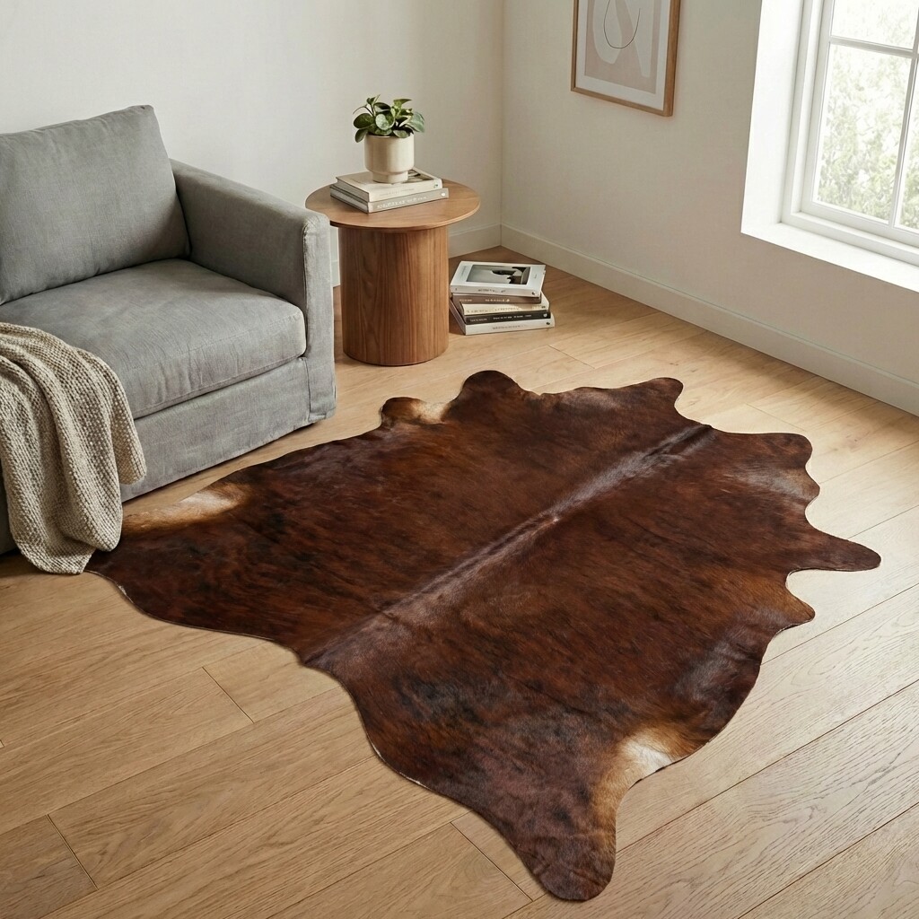Koeienhuid Vloerkleed 199x188 cm - interieurfoto