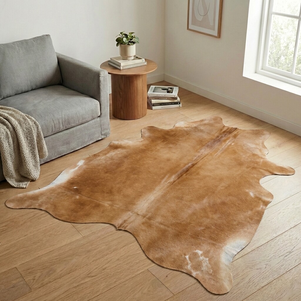 Koeienhuid Vloerkleed 202x179 cm - interieurfoto