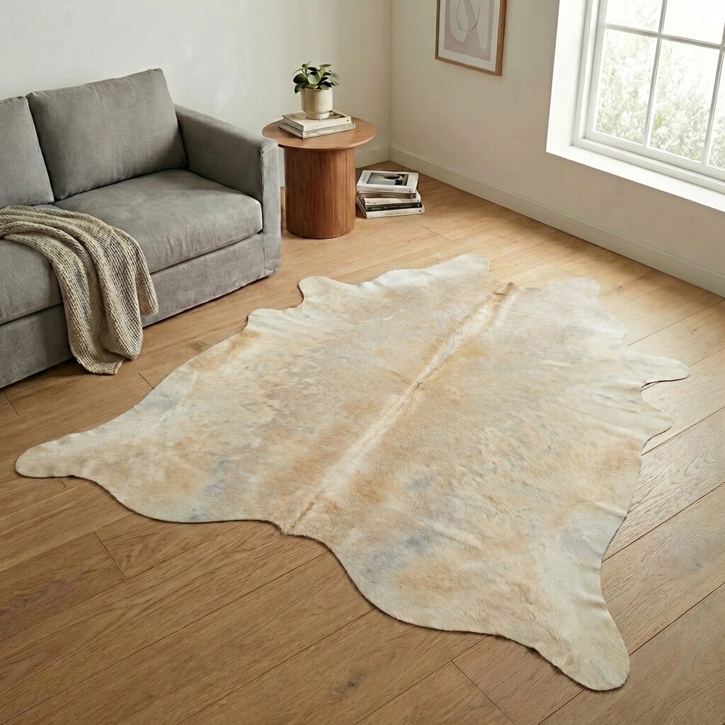 Koeienhuid Vloerkleed 232x230 cm - interieurfoto