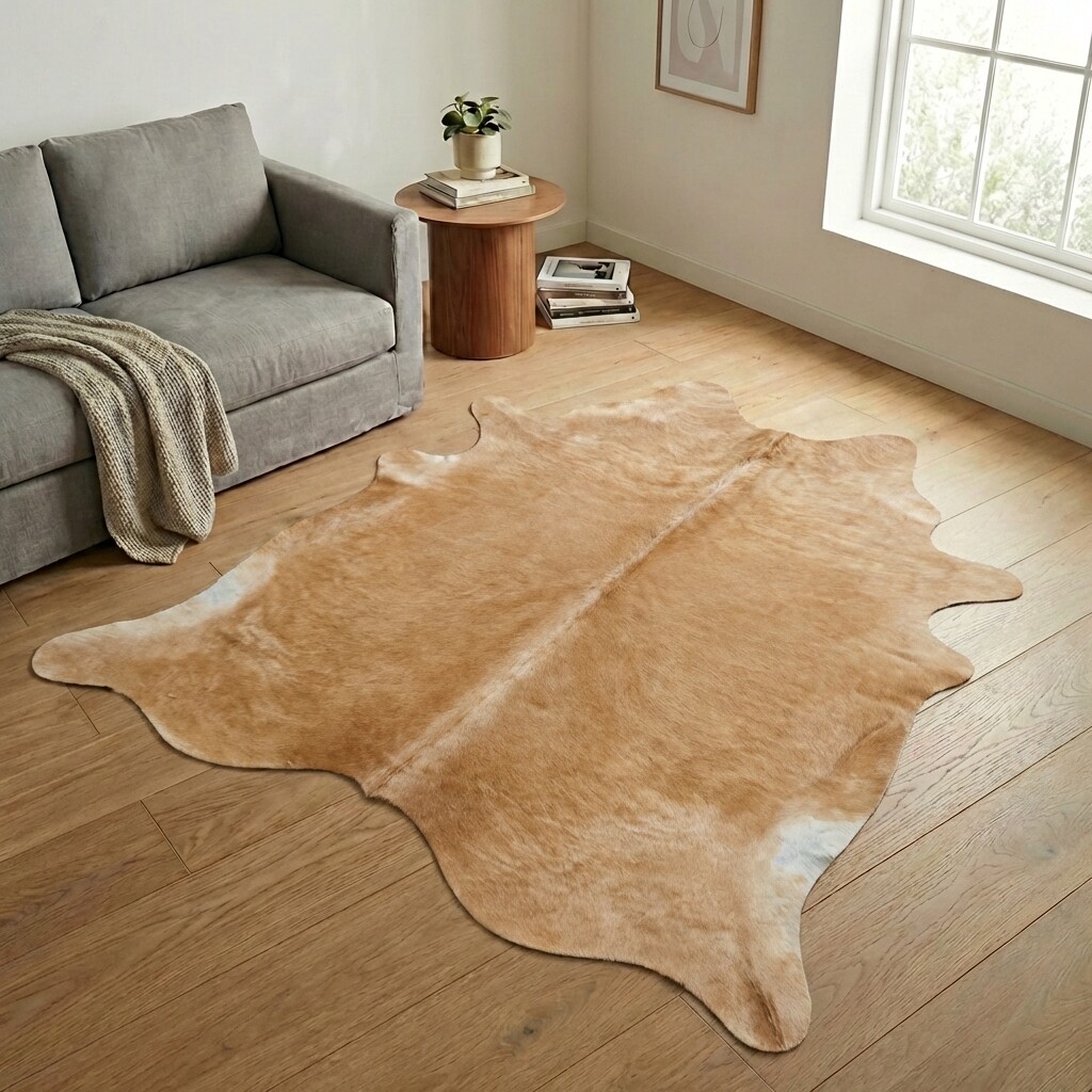 Koeienhuid Vloerkleed 243x228 cm - interieurfoto